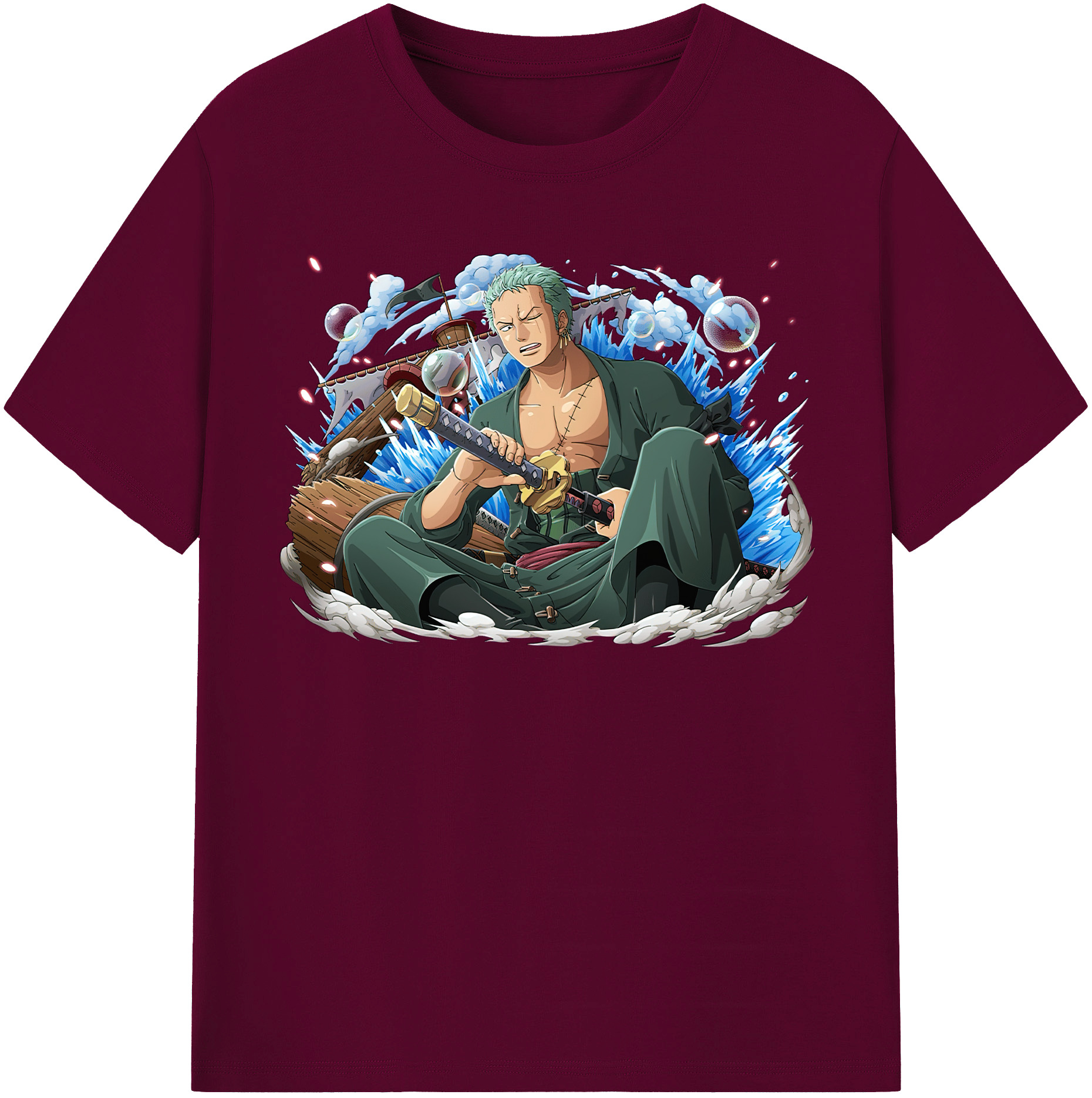 ワンピース ロロノア・ゾロ ONE PIECE Roronoa Zoro レディースカジュアルプリントTシャツ（綿100％）